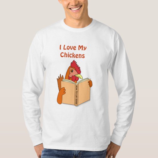T-shirt J'aime mon livre de lecture drôle de poulet de (Devant)