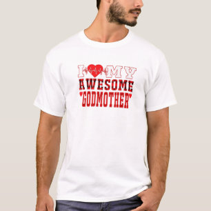 T-shirt J'Aime Mon Magnifique Godmère Heartbeat Valentines