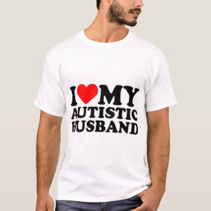 T-shirt J'Aime Mon Mari Autiste Je Coeur Mon Mari Avec
