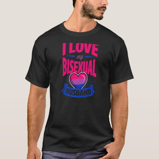 T-shirt J'Aime Mon Mari Bisexuel Cute Bi Pride Anniversa (Devant)