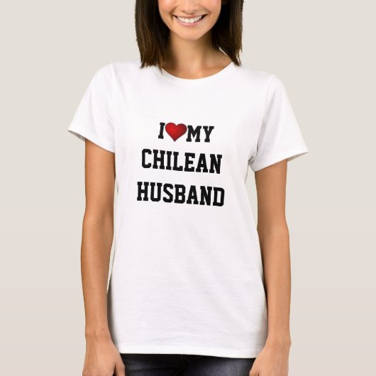 T-shirt J'Aime Mon Mari Chilien (Devant)