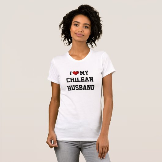 T-shirt J'Aime Mon Mari Chilien (Devant entier)