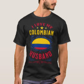 T-shirt J'aime mon mari colombien (Devant)