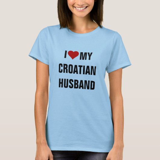 T-shirt J'aime mon mari croate (Devant)