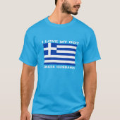 T-shirt J'aime mon mari grec chaud Tee, cadeau femme (Devant)