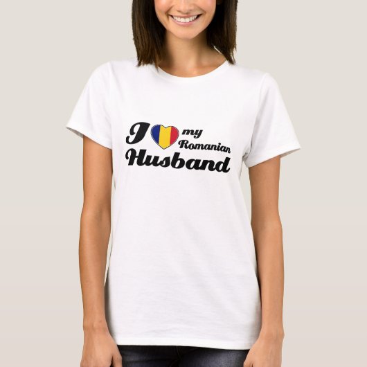 T-shirt J'aime mon mari roumain (Devant)