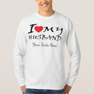 T-shirt J'aime mon mari texte avec symbole de cœur rouge p
