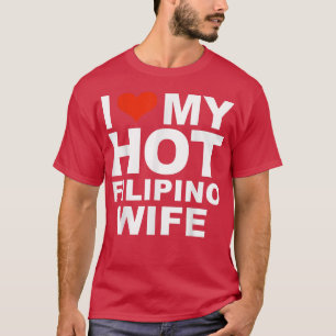 T-shirt J'Aime Mon Mariage Mariage Filippin Chaud Avec Un