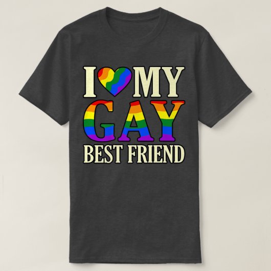 T-shirt J'aime mon meilleur ami gay LGBTQ Pride Mois Souti (Design devant)