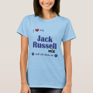 T-shirt J'aime mon mélange de Jack Russell (le chien