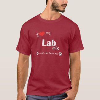 T-shirt J'aime mon mélange de laboratoire (le chien