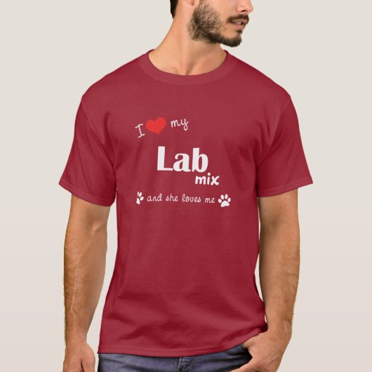 T-shirt J'aime mon mélange de laboratoire (le chien (Devant)