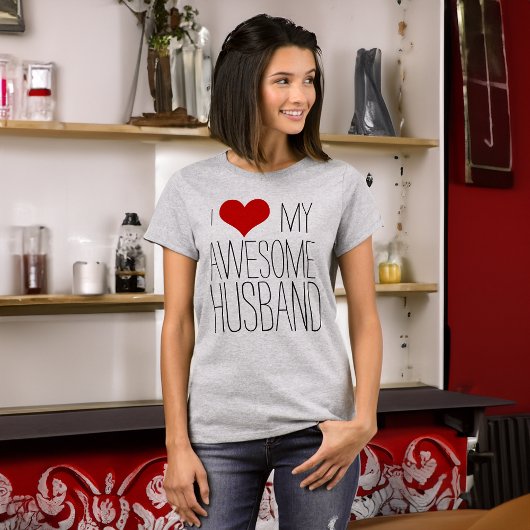 T-shirt J'aime mon merveilleux mari, sa Saint-Valentin