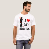 T-shirt J'aime mon métal de Minelab détectant la chemise (Devant entier)