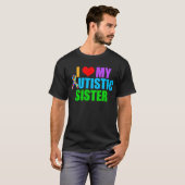 T-shirt J'aime mon obscurité autiste de soeur (Devant entier)