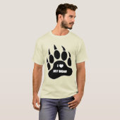 T-shirt J'aime mon ours en noir paw - Chemise (Devant entier)