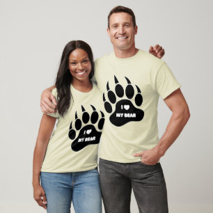 T-shirt J'aime Mon Ours En Patte Noire - Chemise