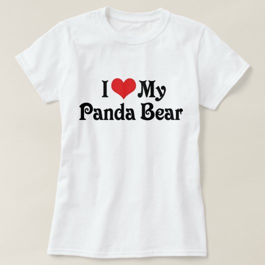 T-shirt J'aime mon ours panda (Design devant)