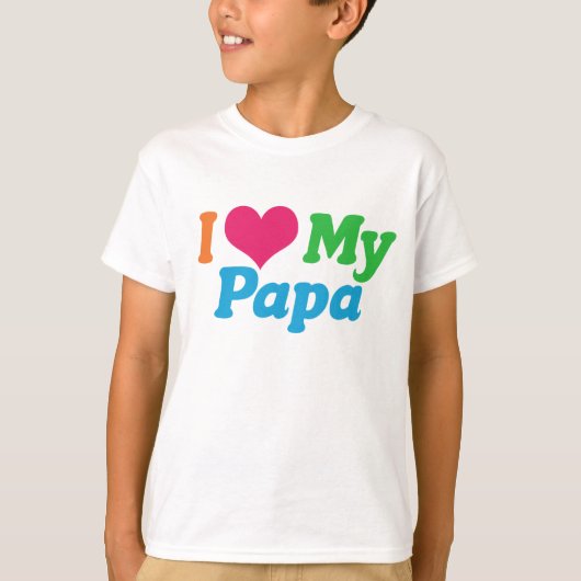 T-shirt J'aime mon papa enfants (Devant)
