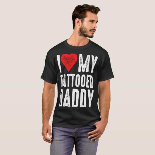 T-shirt J'Aime Mon Papa Tatoué (Devant entier)