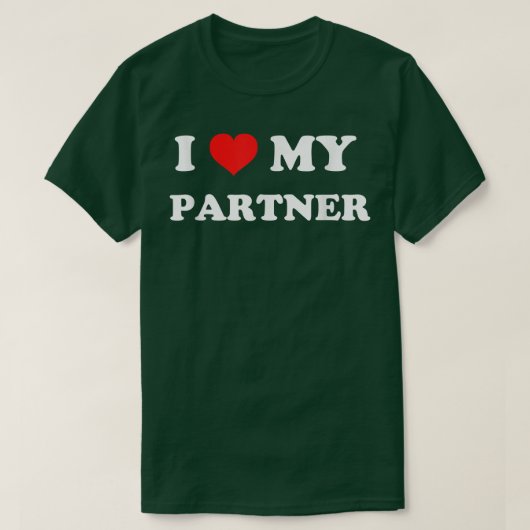 T-shirt J'aime mon partenaire  (Design devant)