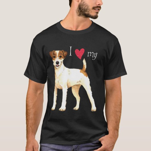 T-shirt J'aime mon pasteur Russell Terrier (Devant)
