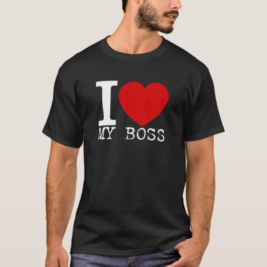 T-shirt J'aime mon patron (blanc) (Devant)