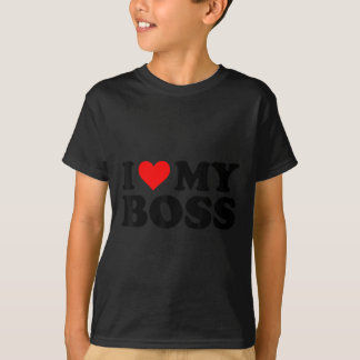 T-shirt J'Aime Mon Patron Funny Red Heart Boss Je Coeur Me