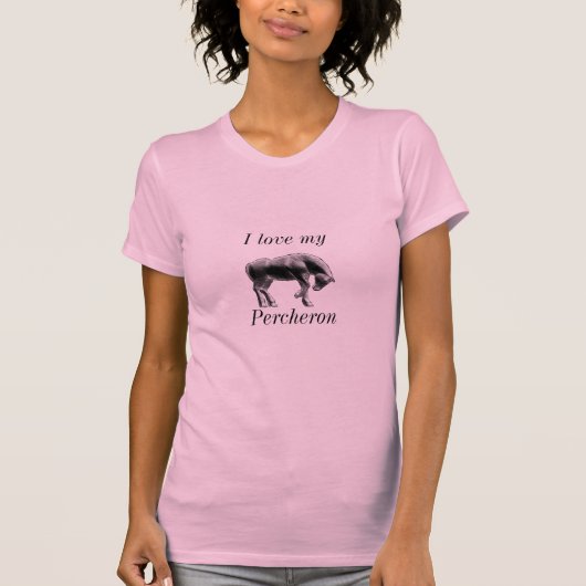 T-shirt J'aime mon percheron (Devant)