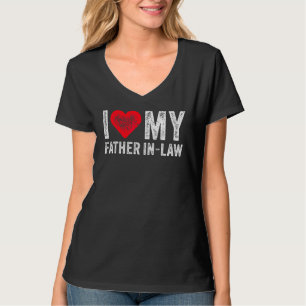 T-shirt J'Aime Mon Père En Droit Fête des pères Coeur Roug
