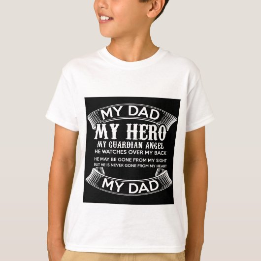 T-shirt J'aime mon père "My Dad My hero" (Devant)