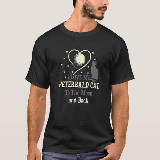 T-shirt J'aime mon Peterbald Chat à Moon Chat Kitten (Devant)
