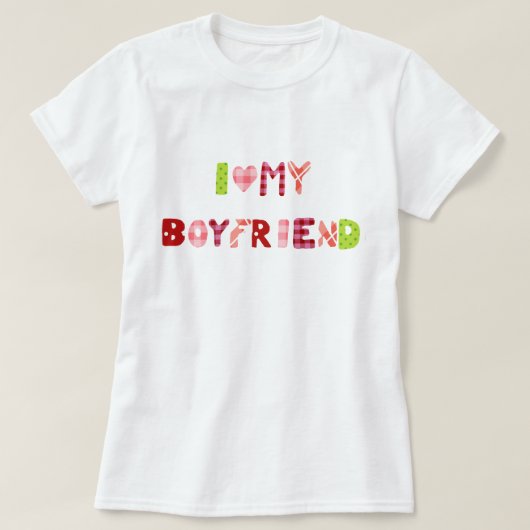 T-shirt J'aime mon petit ami (Design devant)