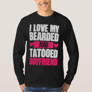 T-shirt J'aime mon petit ami barbu et tatoué petite amie