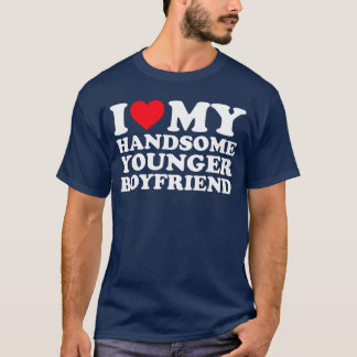 T-shirt J'aime mon petit ami BF plus jeune et beau