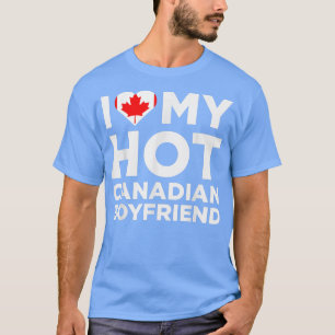 T-shirt J'aime mon petit ami canadien chaud Cute Canada Re