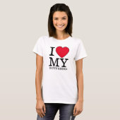 T-shirt J'aime mon petit ami coeur Valentine jour coutume (Devant entier)