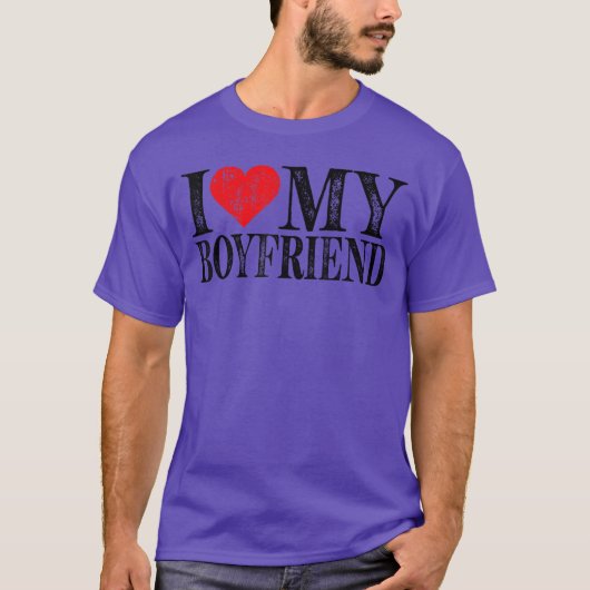 T-shirt J'aime mon petit ami garçon (Devant)