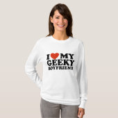 T-shirt J'Aime Mon Petit ami Geeky (Devant entier)