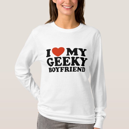 T-shirt J'Aime Mon Petit ami Geeky (Devant)