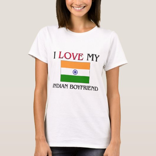 T-shirt J'aime mon petit ami indien (Devant)