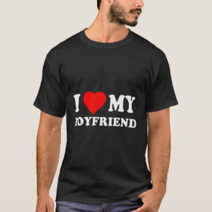 T-shirt J'Aime Mon Petit-Ami J'Aime Mon Petit-Ami Amusant