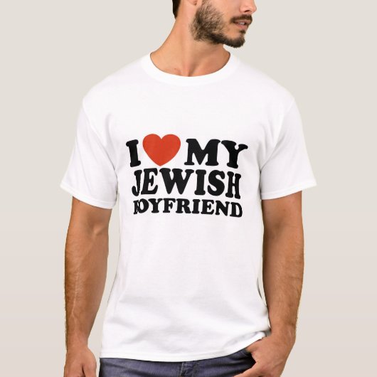 T-shirt J'aime mon petit ami juif (Devant)