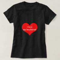 J'Aime Mon Petit-Ami Mignonne Coeur Rouge Blanc No
