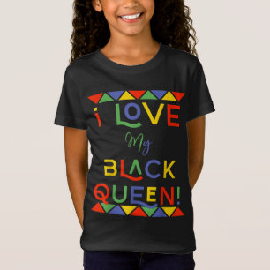 T-Shirt j'aime mon petit ami noir queen copain africain am