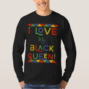 T-shirt j'aime mon petit ami noir queen copain africain am