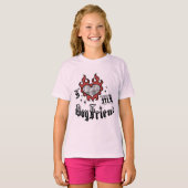T-shirt J'aime mon petit ami - Rouge - DingusDesign (Devant entier)