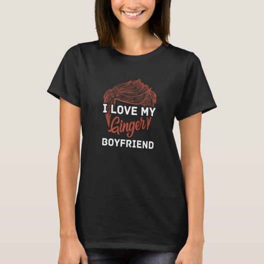 T-shirt J'aime mon petit ami roux (Devant)