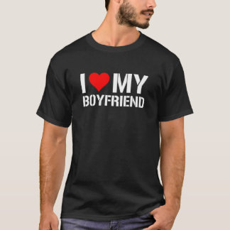 T-shirt J'Aime Mon Petit-Ami T-Chemise J'Aime Mon Petit-Am