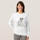 T-shirt J'Aime Mon Petit Chien Blanc - Chih Tzu (Devant entier)